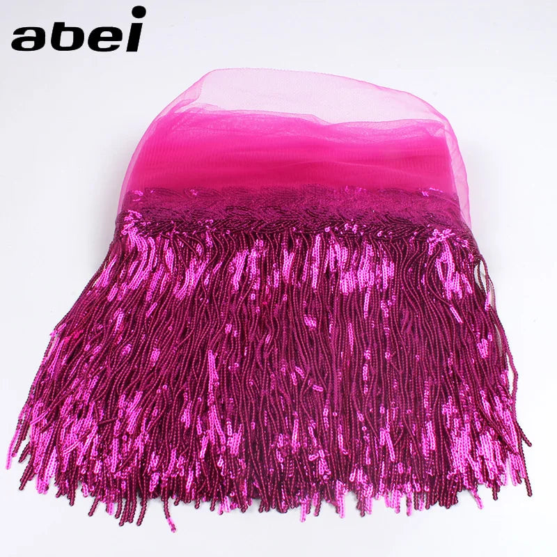 2 Yards Sequin Tassel Lace Ribbon 30cm -  Party Dress Trim