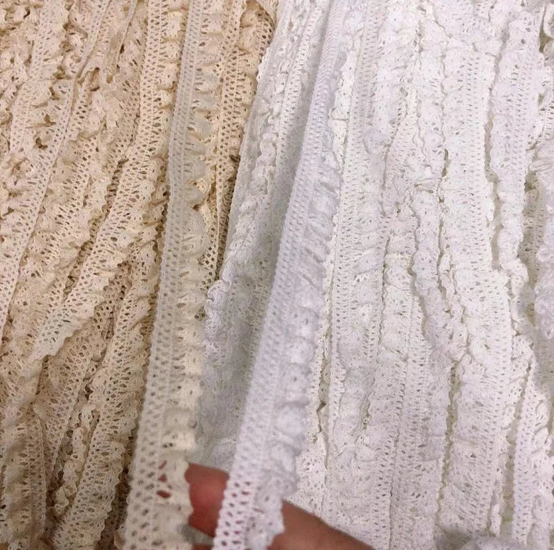 10 Meters Cotton Elastic Lace Trim 16mm - Stretchy Lace for Lingerie & Garments