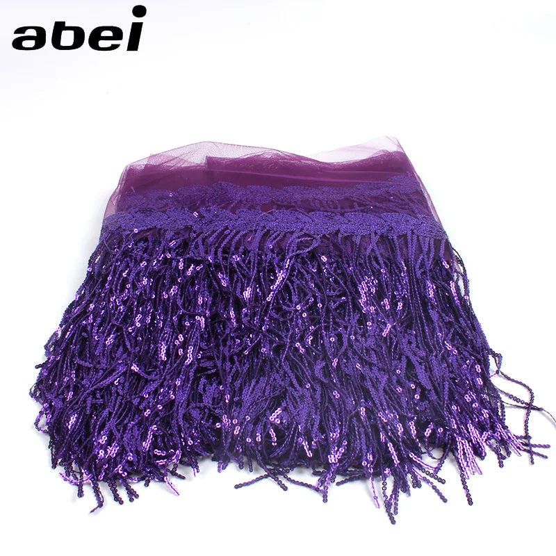 2 Yards Sequin Tassel Lace Ribbon 30cm -  Party Dress Trim