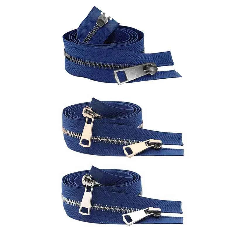 5# Open-End Metal Zippers with Double Sliders - 20-80cm Colorful Zippers for Jackets & Bags