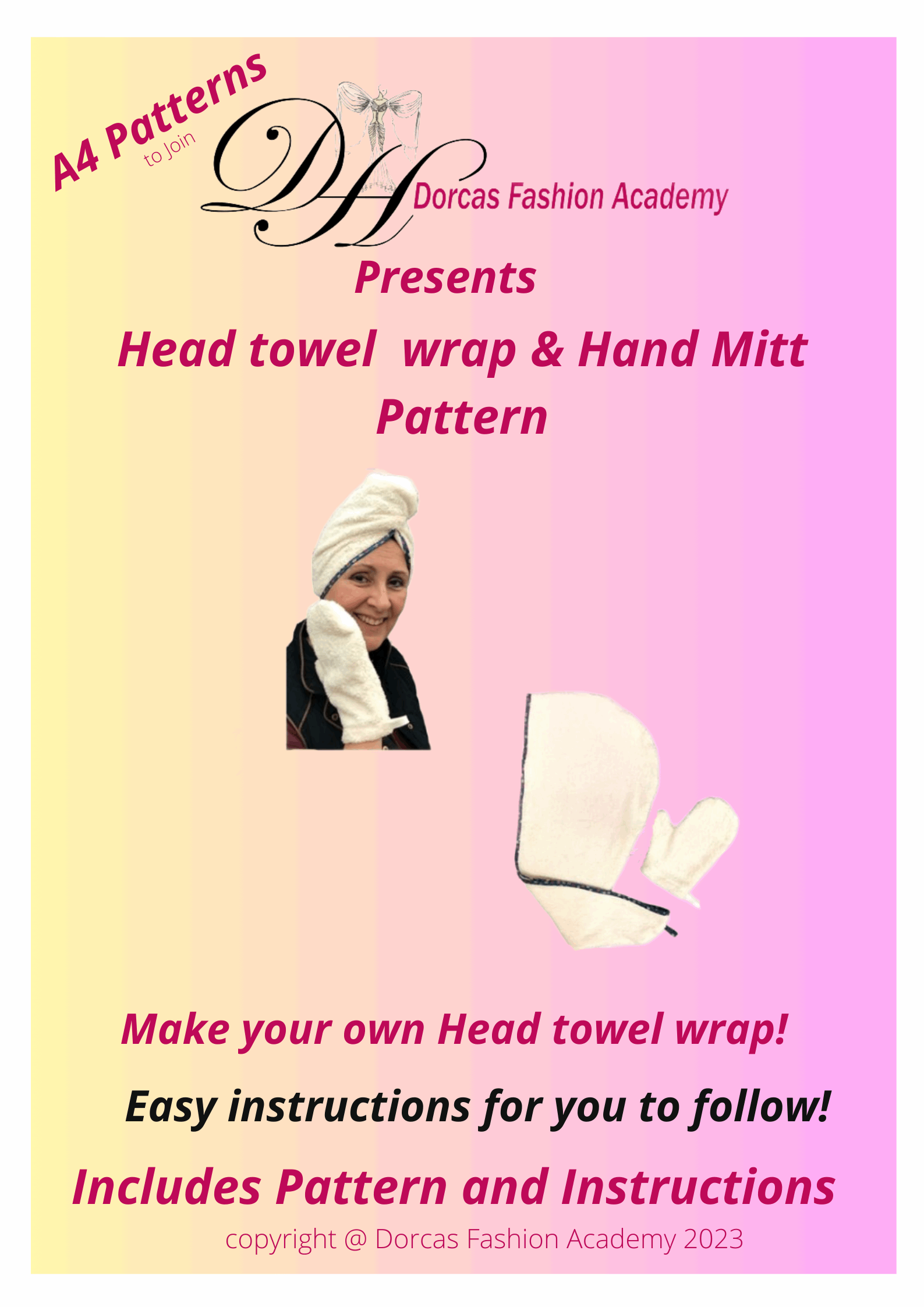 EASY HEAD TOWEL WRAP - PATTERNS & TUTORIALS PDF