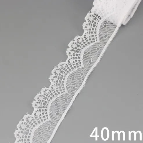 5 Yards White Lace Edging - Decorative Trim for Hems, Sleeves & Cuffs