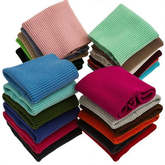 Spandex Jersey Cuff Ribbing Fabric - 20cm Wide Multiple Lengths for Sweatshirts & Sleeves