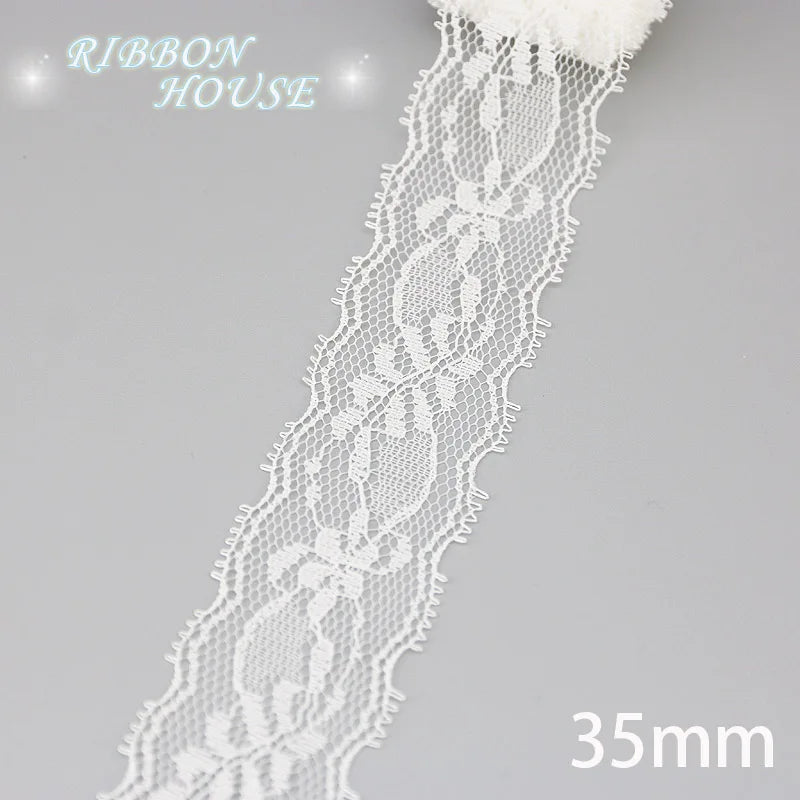5 Yards White Lace Edging - Decorative Trim for Hems, Sleeves & Cuffs