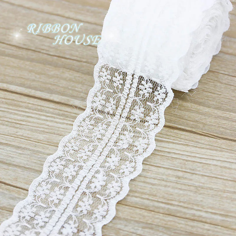 5 Yards White Lace Edging - Decorative Trim for Hems, Sleeves & Cuffs