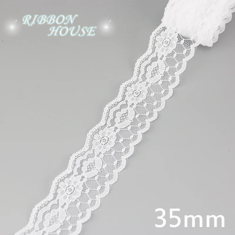 5 Yards White Lace Edging - Decorative Trim for Hems, Sleeves & Cuffs