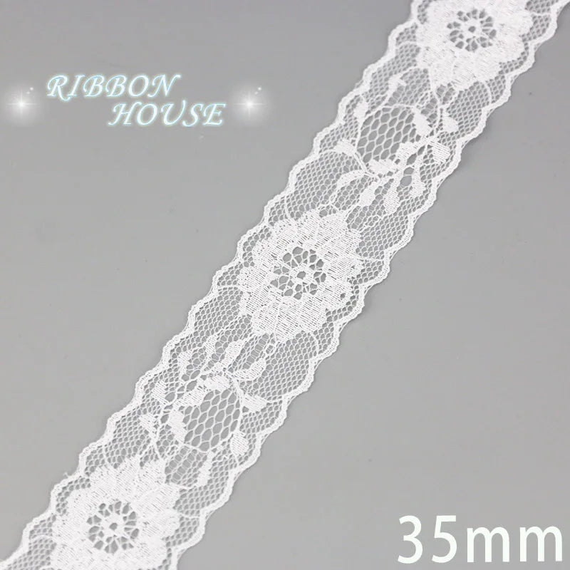 5 Yards White Lace Edging - Decorative Trim for Hems, Sleeves & Cuffs