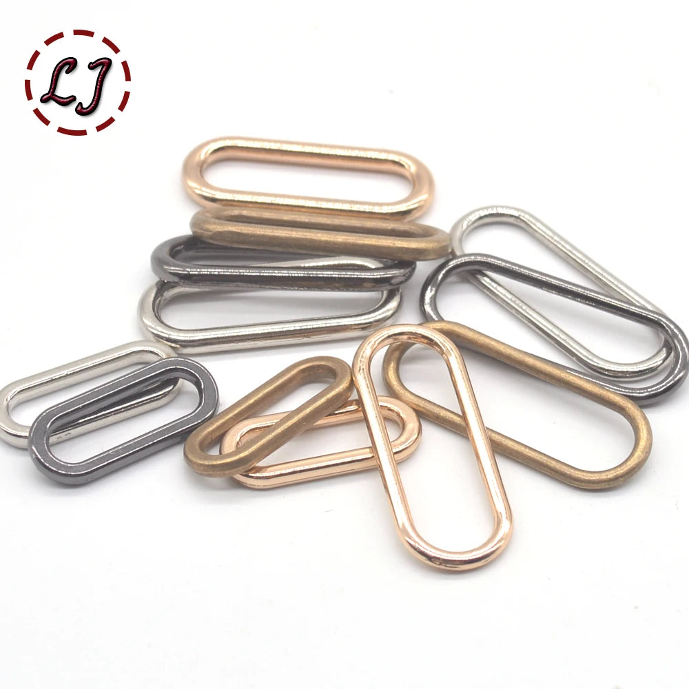 20 Pieces Metal Oval Ring Buckles - Connection Rings for Bags, Shoes & Garments (18-30mm)