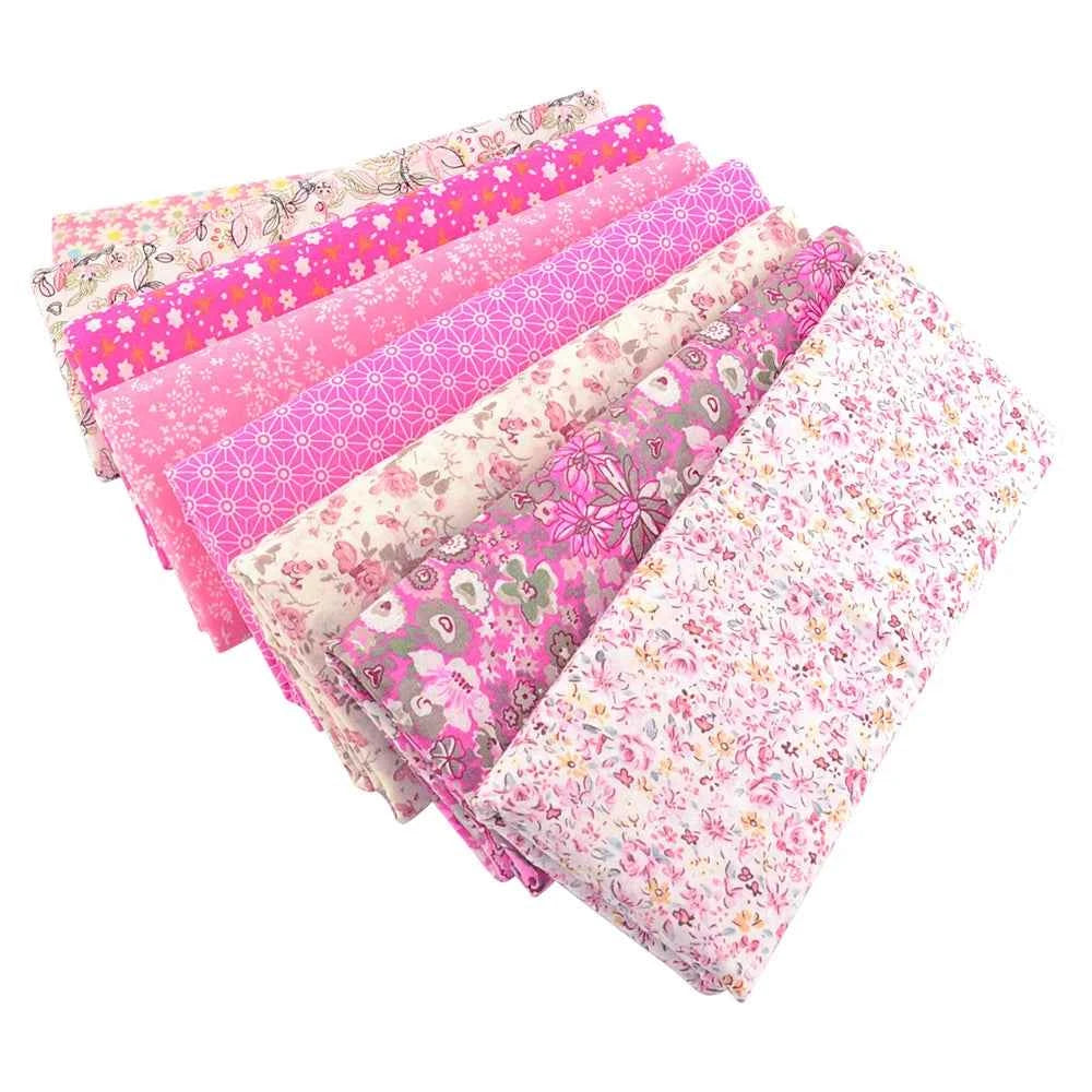 8-Pack Multicolor Cotton Fabric Squares - Printed Charm Packs for Quilting & Patchwork