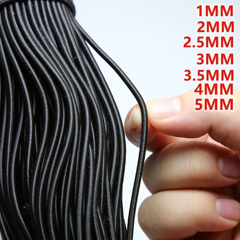Round cord Elastic for sewing 1mm - 5mm black/white