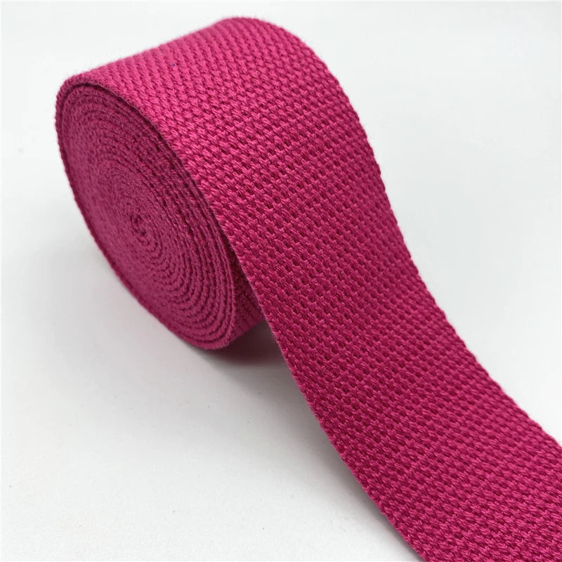 Cotton Webbing Strap 2 Yards - Multiple Widths (25mm-38mm) for Bags, Belts & DIY Crafts