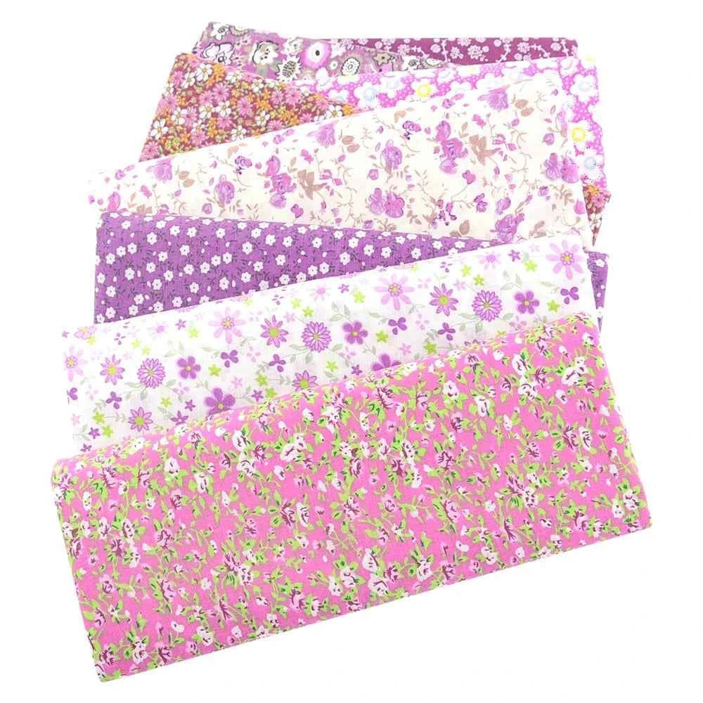 8-Pack Multicolor Cotton Fabric Squares - Printed Charm Packs for Quilting & Patchwork