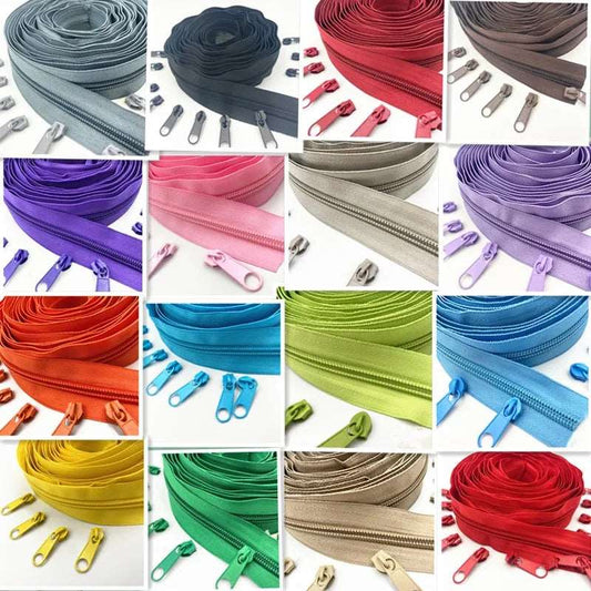 Nylon Zippers Rolls, 5# sold in 5 metre rolls - Auto-lock Zipper Slide