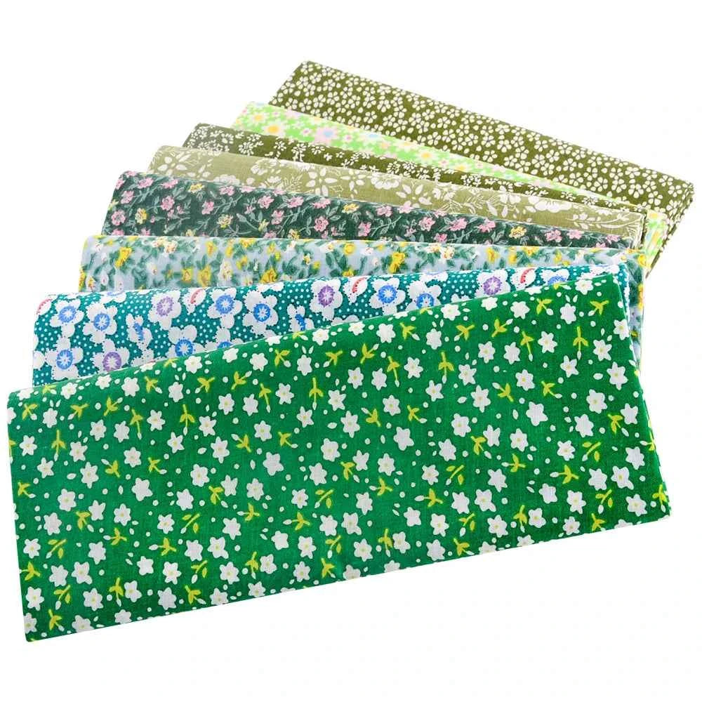 8-Pack Multicolor Cotton Fabric Squares - Printed Charm Packs for Quilting & Patchwork