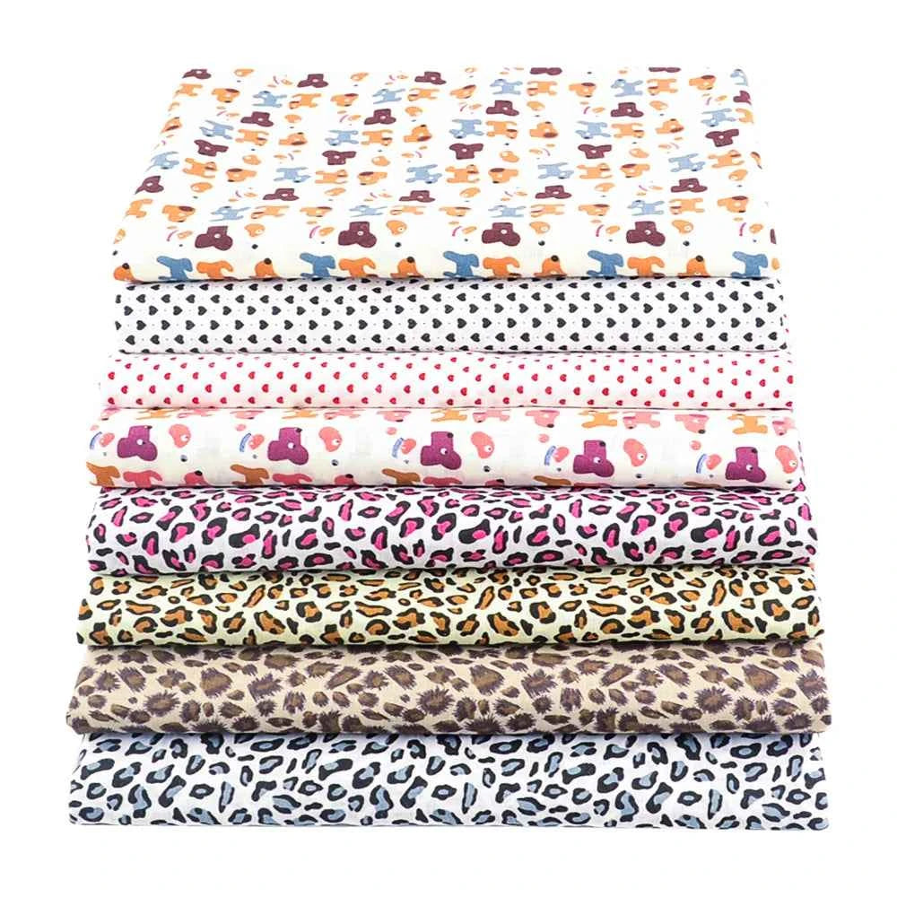 8-Pack Multicolor Cotton Fabric Squares - Printed Charm Packs for Quilting & Patchwork