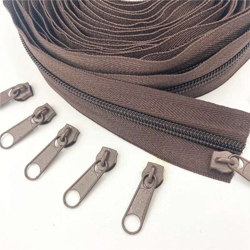 Nylon Zippers Rolls, 5# sold in 5 metre rolls - Auto-lock Zipper Slide