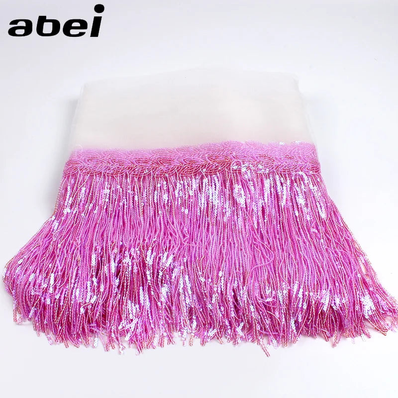 2 Yards Sequin Tassel Lace Ribbon 30cm -  Party Dress Trim
