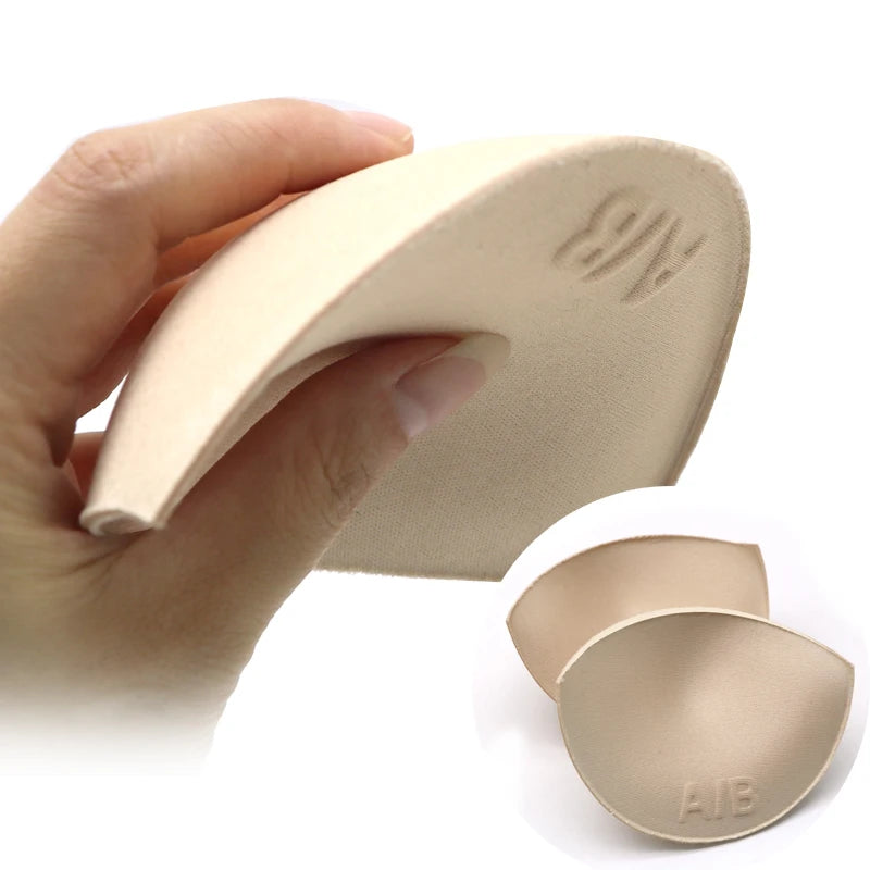 2-Pack Soft Sponge Bra Pads - Removable Push-Up Inserts for Bras, Bikinis & Swimsuits
