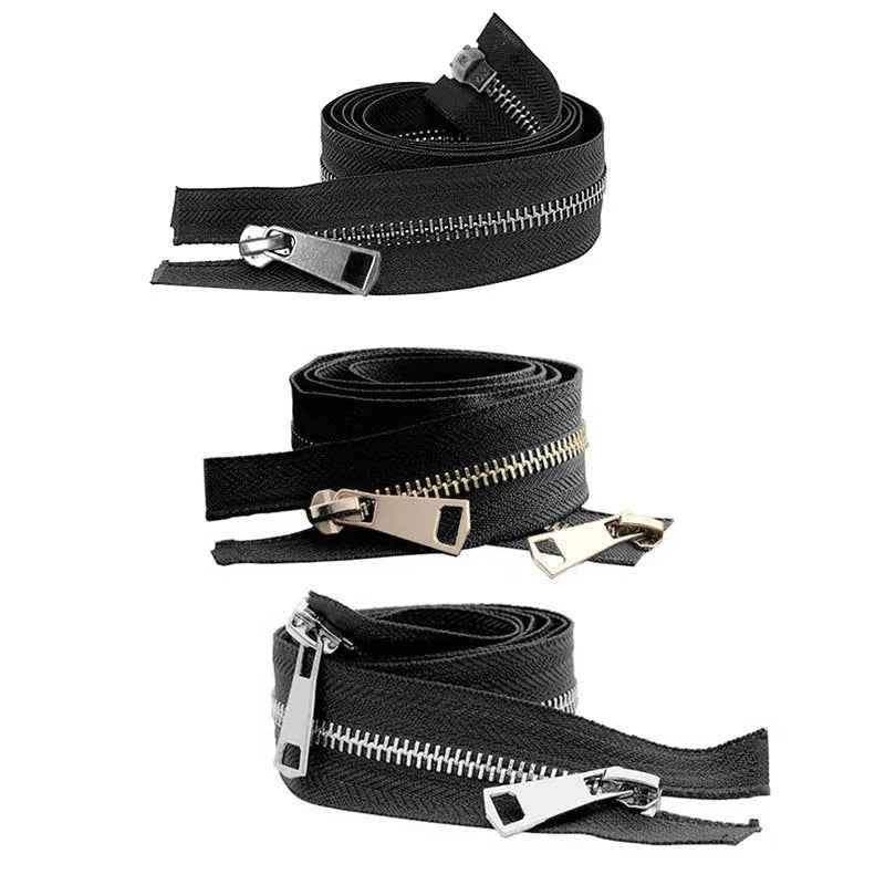 5# Open-End Metal Zippers with Double Sliders - 20-80cm Colorful Zippers for Jackets & Bags