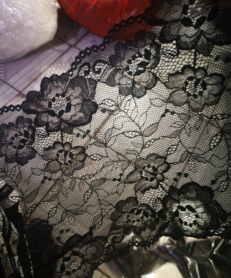 3 Yards Wide Elastic Lace Fabric 20cm - Stretchy Lace for Lingerie
