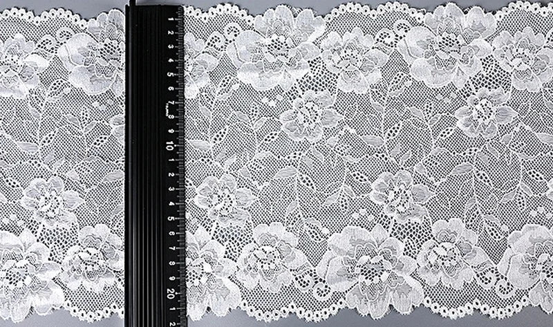 3 Yards Wide Elastic Lace Fabric 20cm - Stretchy Lace for Lingerie
