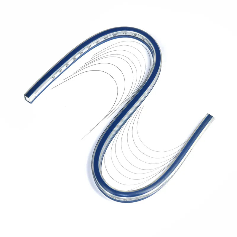 Flexible Curve Ruler  - Pattern Drafting Tool - Serpentine Plastic  30cm