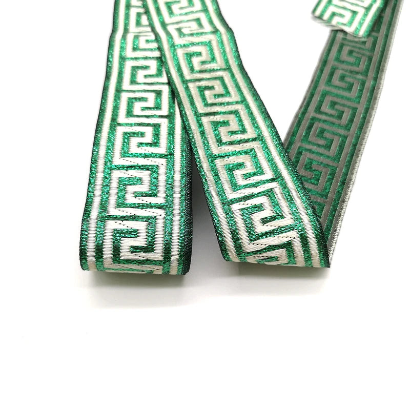 3 Yards Ethnic Embroidery Lace Trim - 35mm Vintage Boho Jacquard Ribbon for Clothing & Bags