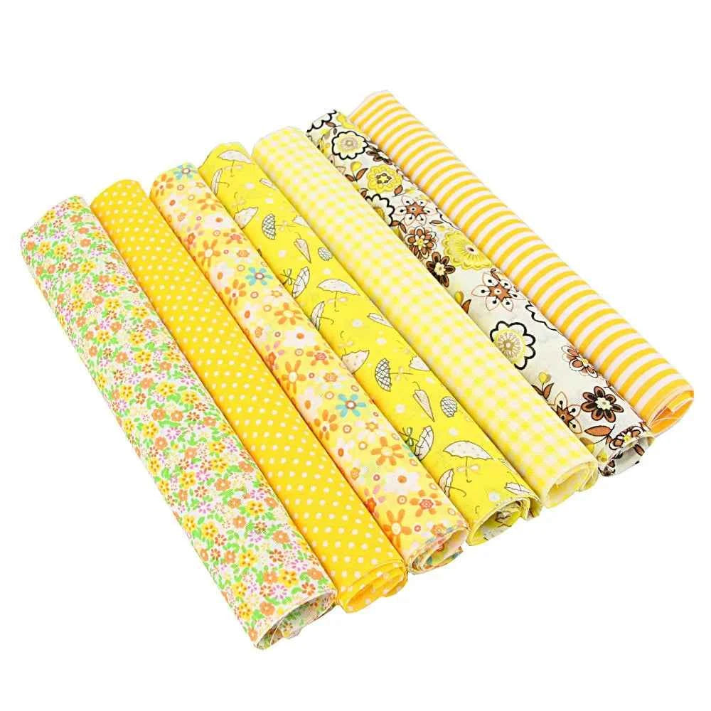 7-Pack Cotton Fabric Squares - Fat Quarters/Charm Packs for Quilting & Patchwork