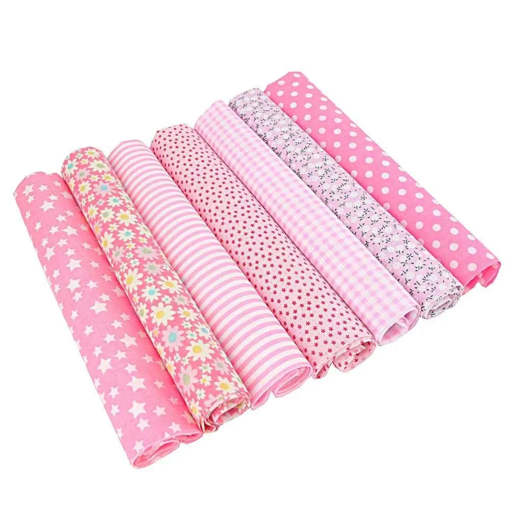 7-Pack Cotton Fabric Squares - Fat Quarters/Charm Packs for Quilting & Patchwork