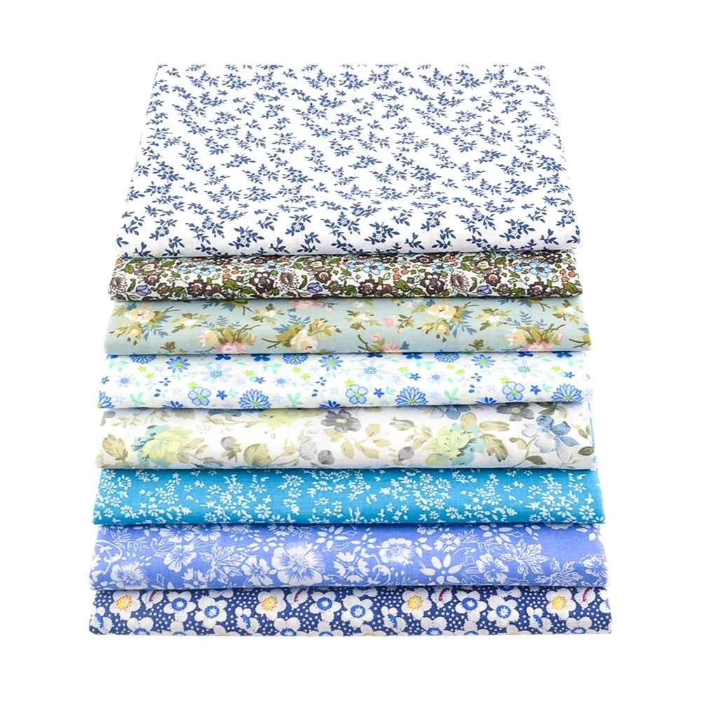8-Pack Multicolor Cotton Fabric Squares - Printed Charm Packs for Quilting & Patchwork