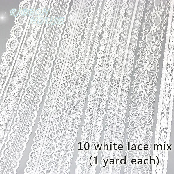 5 Yards White Lace Edging - Decorative Trim for Hems, Sleeves & Cuffs