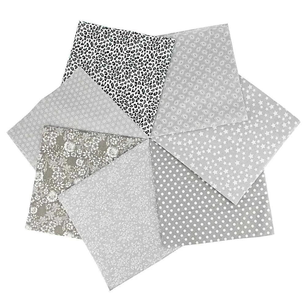 7-Pack Cotton Fabric Squares - Fat Quarters/Charm Packs for Quilting & Patchwork