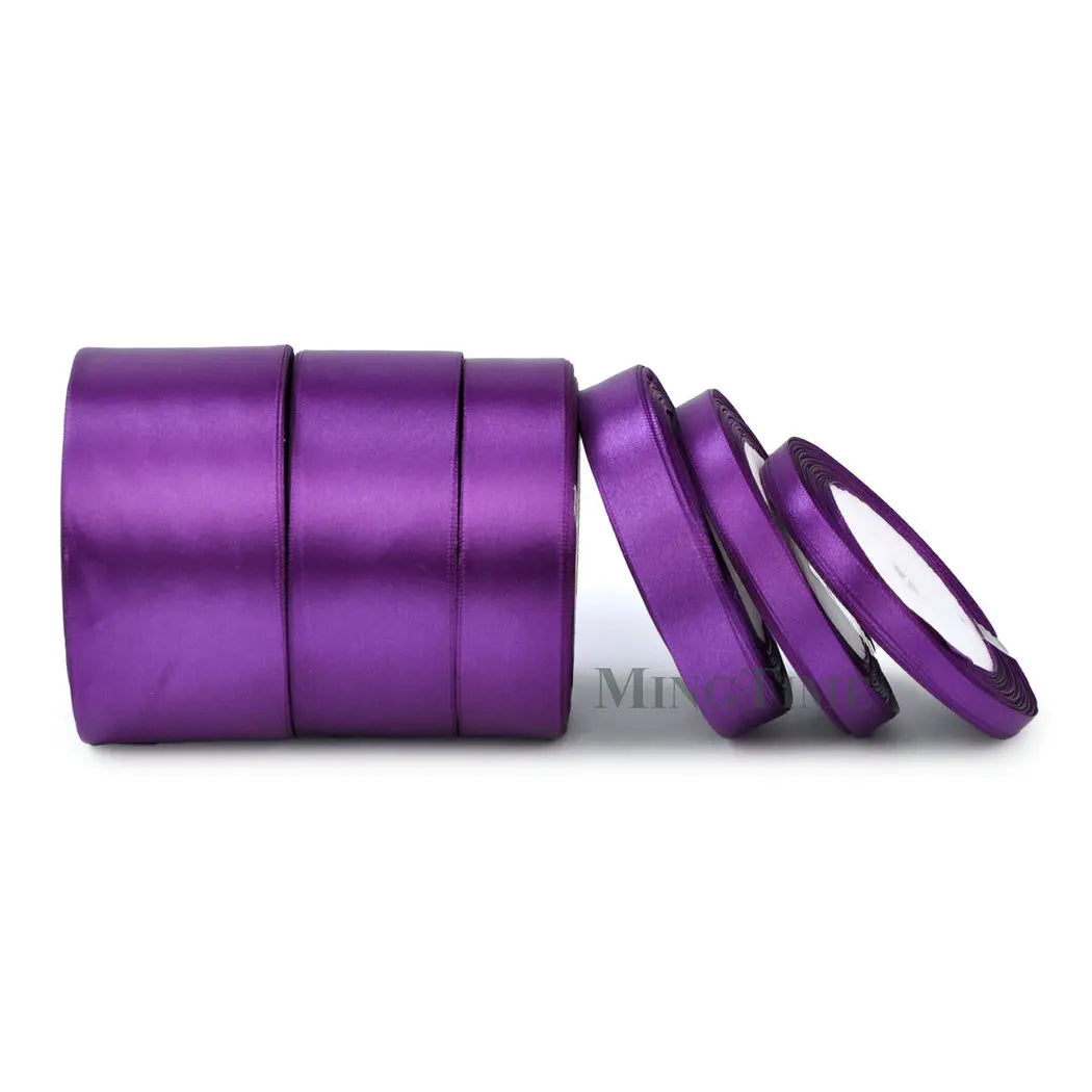 Satin Ribbon 25 Yards - 6-50mm Width Polyester Ribbon for Crafts, Gifts & Weddings