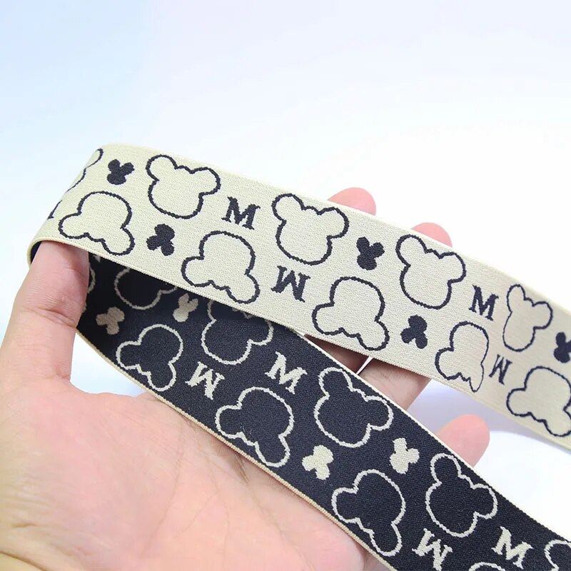 Wide Jacquard mickey elastic 38-50mm