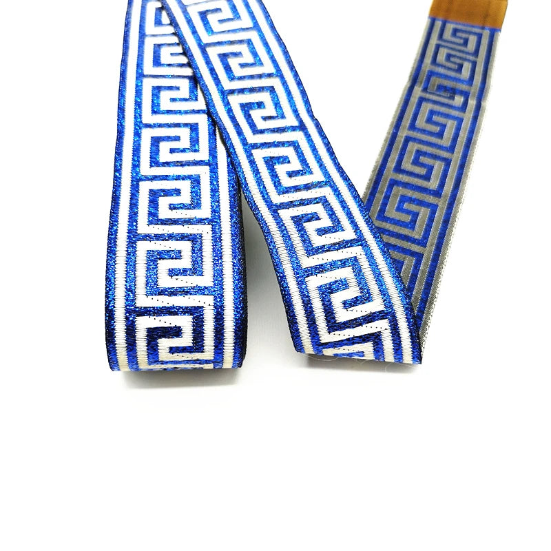 3 Yards Ethnic Embroidery Lace Trim - 35mm Vintage Boho Jacquard Ribbon for Clothing & Bags