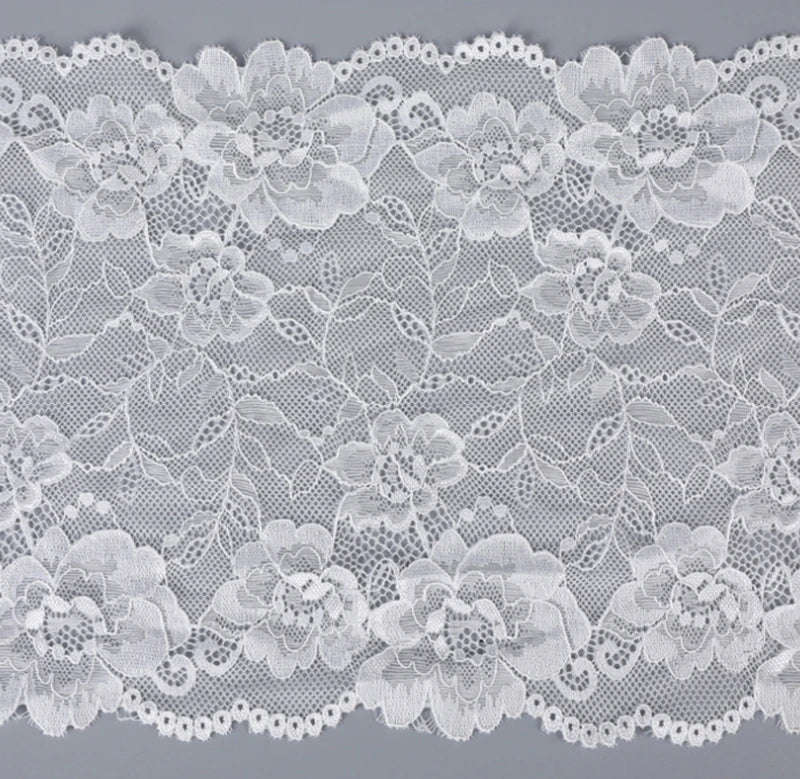3 Yards Wide Elastic Lace Fabric 20cm - Stretchy Lace for Lingerie