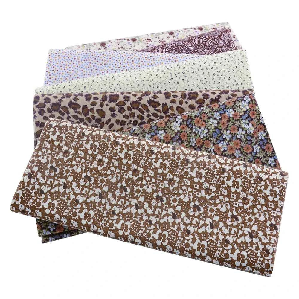 8-Pack Multicolor Cotton Fabric Squares - Printed Charm Packs for Quilting & Patchwork