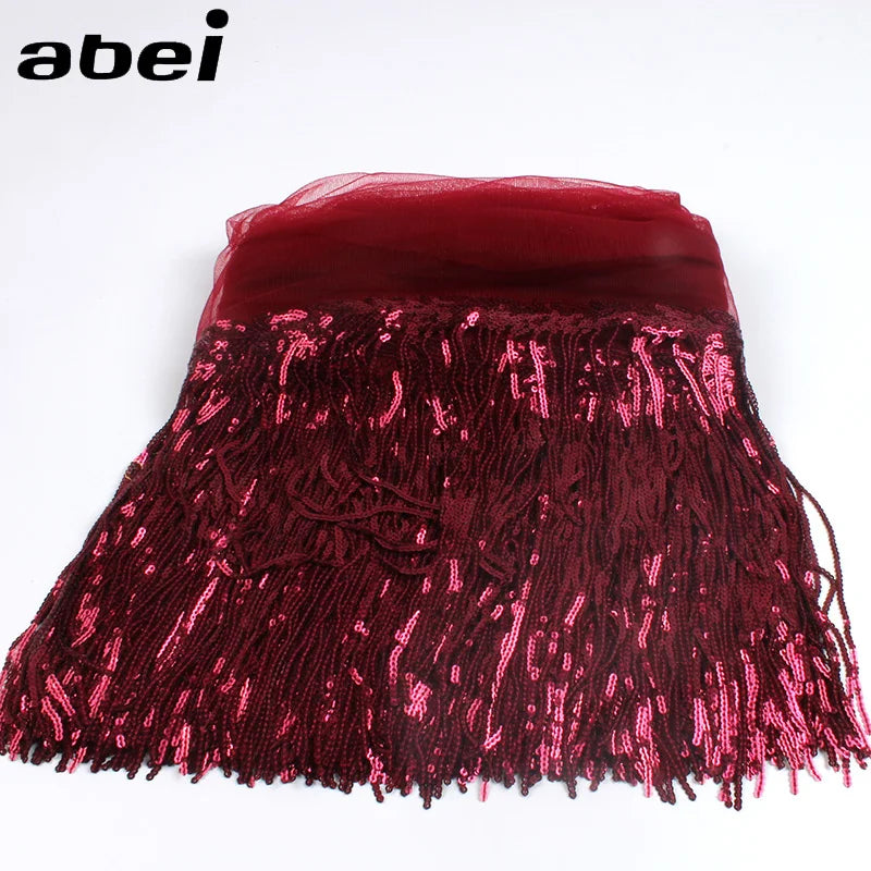 2 Yards Sequin Tassel Lace Ribbon 30cm -  Party Dress Trim