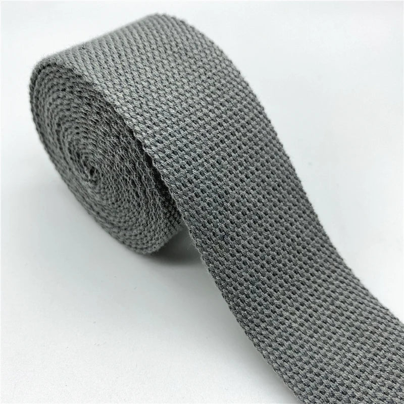 Cotton Webbing Strap 2 Yards - Multiple Widths (25mm-38mm) for Bags, Belts & DIY Crafts