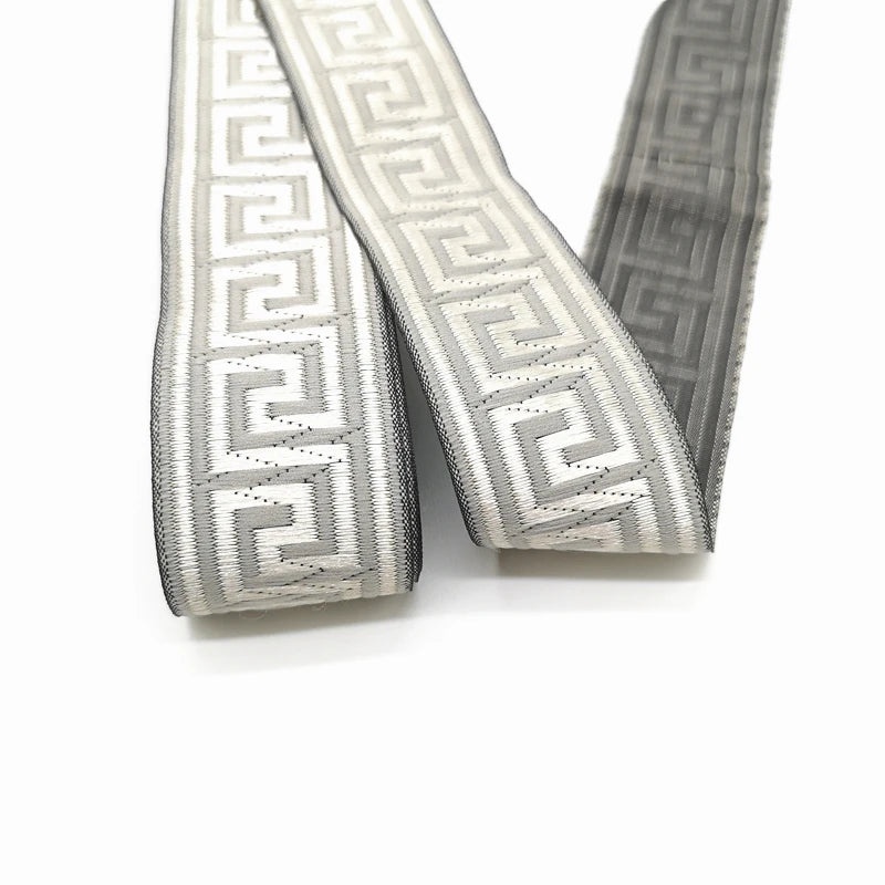 3 Yards Ethnic Embroidery Lace Trim - 35mm Vintage Boho Jacquard Ribbon for Clothing & Bags