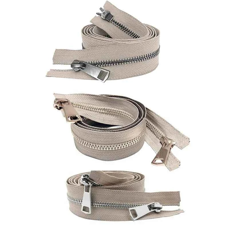 5# Open-End Metal Zippers with Double Sliders - 20-80cm Colorful Zippers for Jackets & Bags