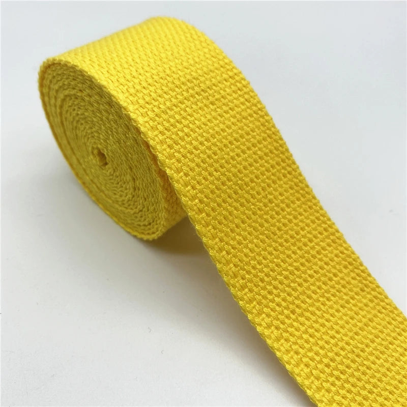 Cotton Webbing Strap 2 Yards - Multiple Widths (25mm-38mm) for Bags, Belts & DIY Crafts
