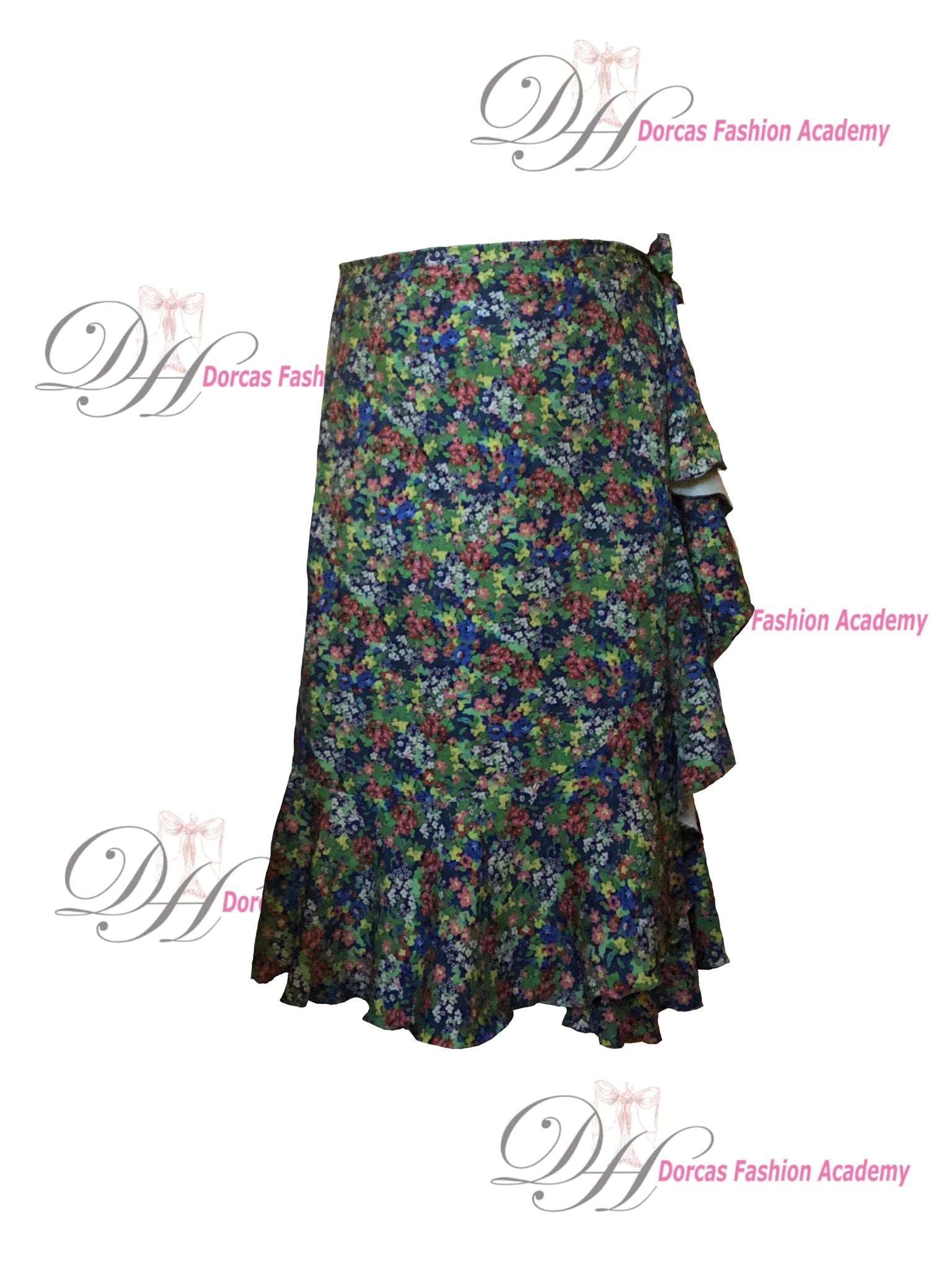 LADIES WRAP AROUND SKIRT SEWING PDF PATTERNS & INSTRUCTIONS  (WIDE OR NARROW FRILL)