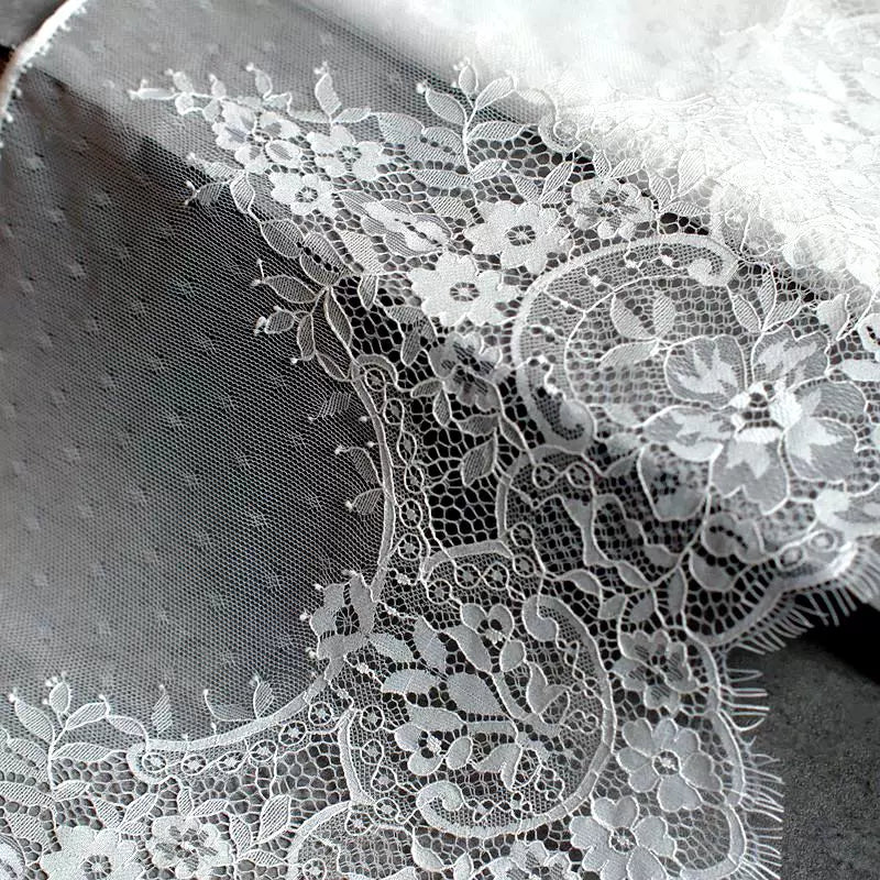3 Meters Extra Wide Eyelash Lace 30cm - Non-Stretch Lace for Bra Making & Wedding Dresses