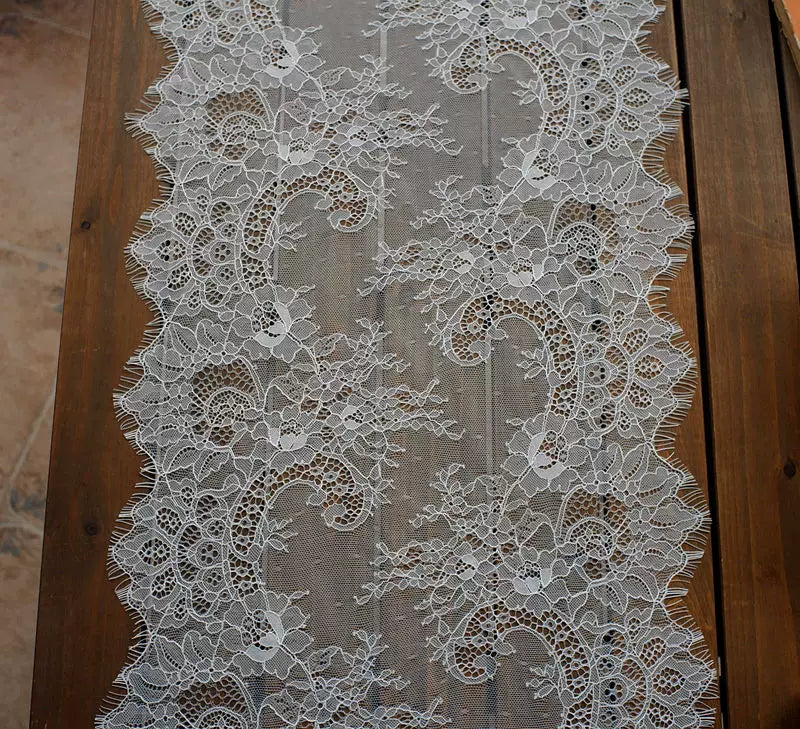 3 Meters Wide Eyelash Lace 35cm - Chantilly Lace Trim for Garments