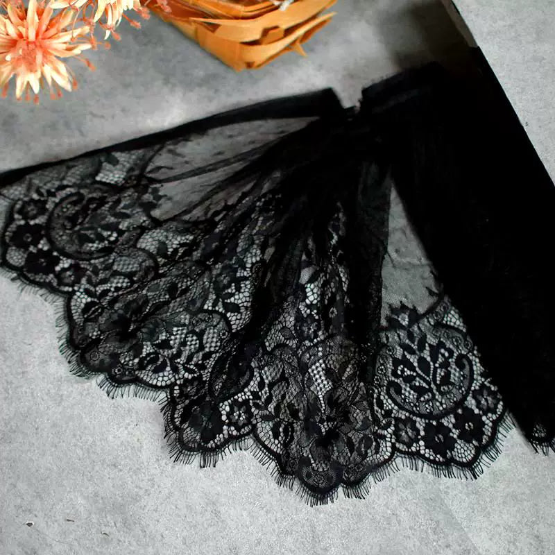 3 Meters Extra Wide Eyelash Lace 30cm - Non-Stretch Lace for Bra Making & Wedding Dresses