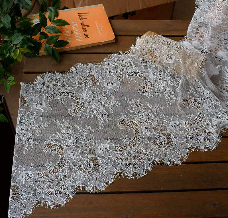3 Meters Wide Eyelash Lace 35cm - Chantilly Lace Trim for Garments