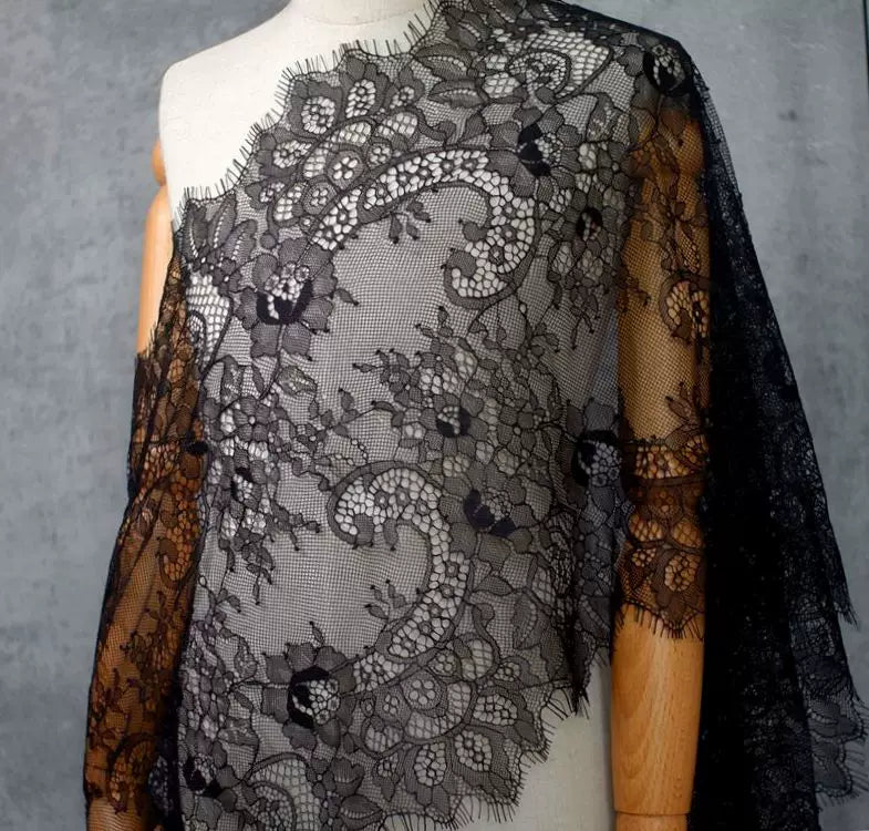 3 Meters Wide Eyelash Lace 35cm - Chantilly Lace Trim for Garments