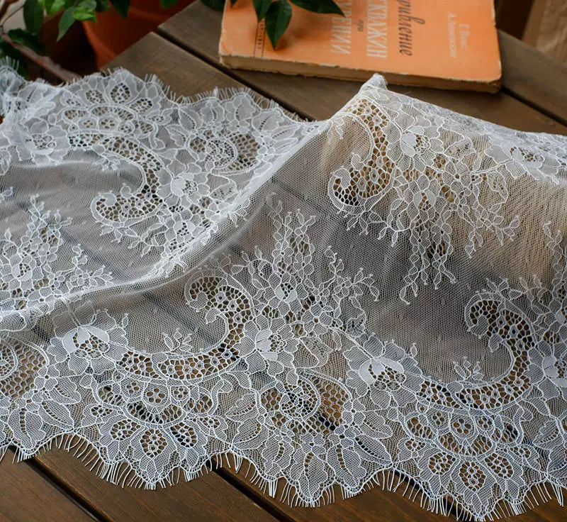3 Meters Wide Eyelash Lace 35cm - Chantilly Lace Trim for Garments