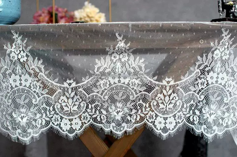 3 Meters One-Sided Eyelash Lace 30cm - Non-Stretch Lace for Sleeves & Skirt Hems